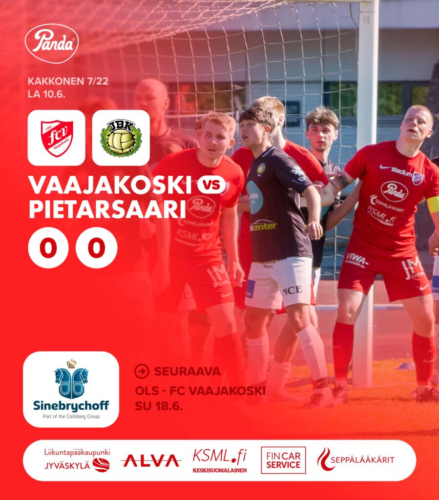 Ottelua hallinnut FC Vaajakoski ei onnistunut voittamaan – jälleen maaliton tasapeli kotiareenalla