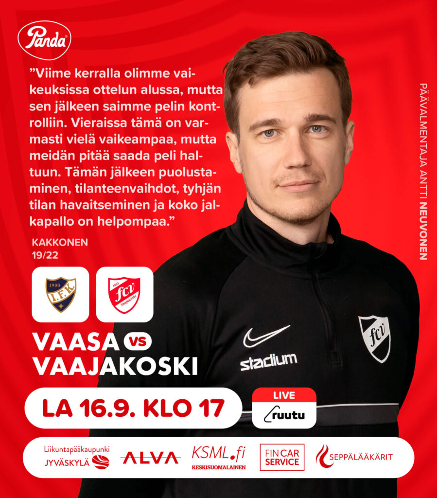 Lauantaina FC Vaajakoski metsästää voittoa Vaasassa